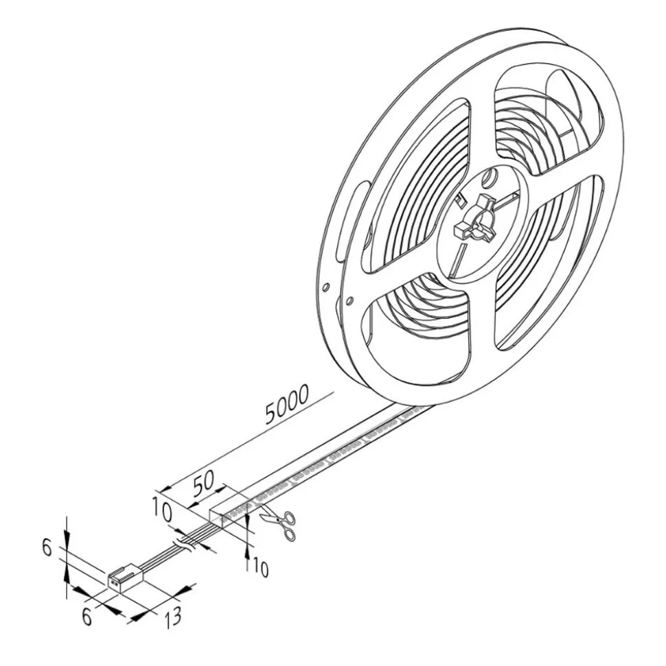 LED-strip Basic-Tape F, IP54, 3.000K, længde 500 cm