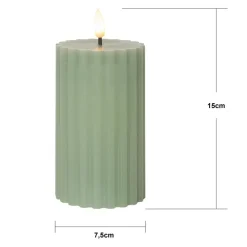 LED-strip grøn 15 cm ægte voks batteridrevet