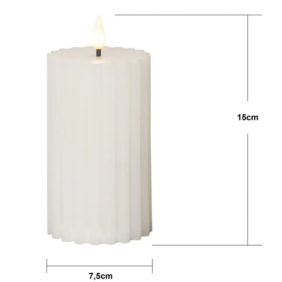 LED-strip hvid 15 cm ægte voks batteridrevet