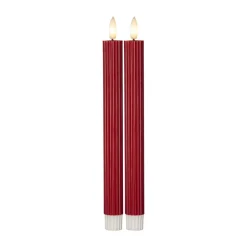 LED-strip, rød, 25 cm, voks, batteri sæt med 2 stk