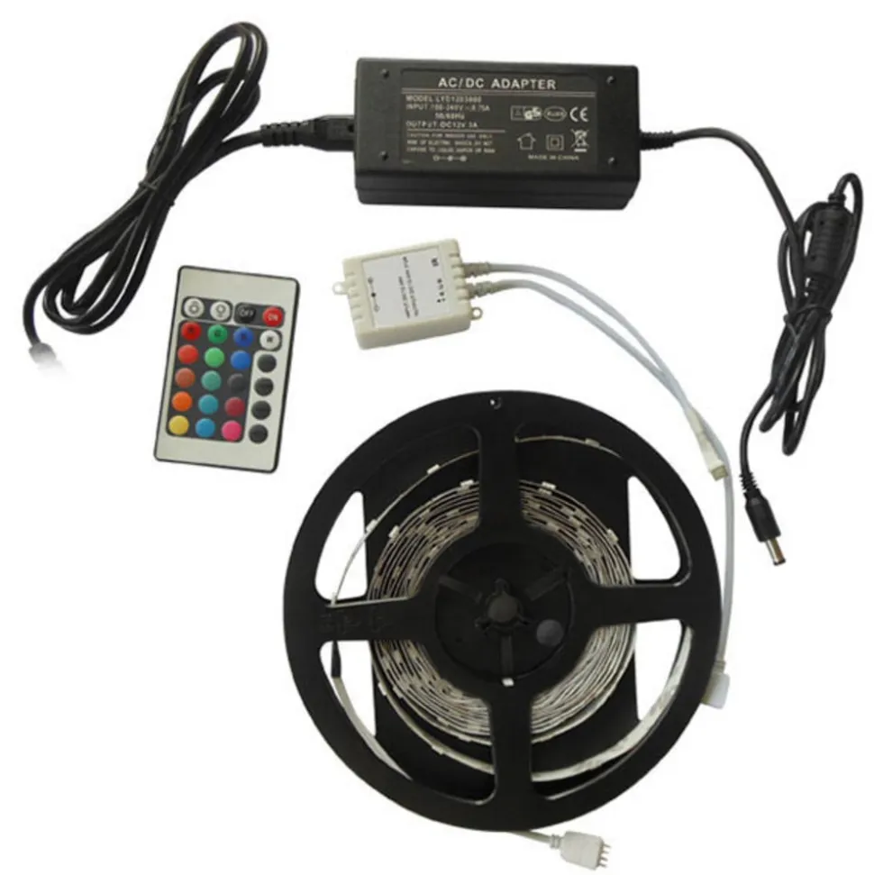 LED-strip SMD-RGB0-005, RGB, 5 m, komplet sæt