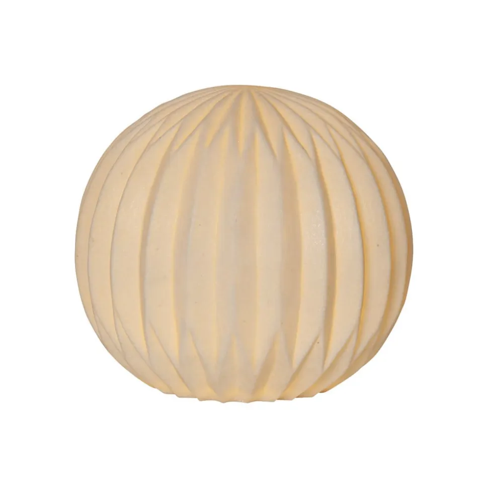 LED-terrasselampe Sandy, Ø 30 cm hvid plast batteri