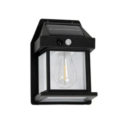LED-udendørs væglampe Filo, plast, sort, IP44