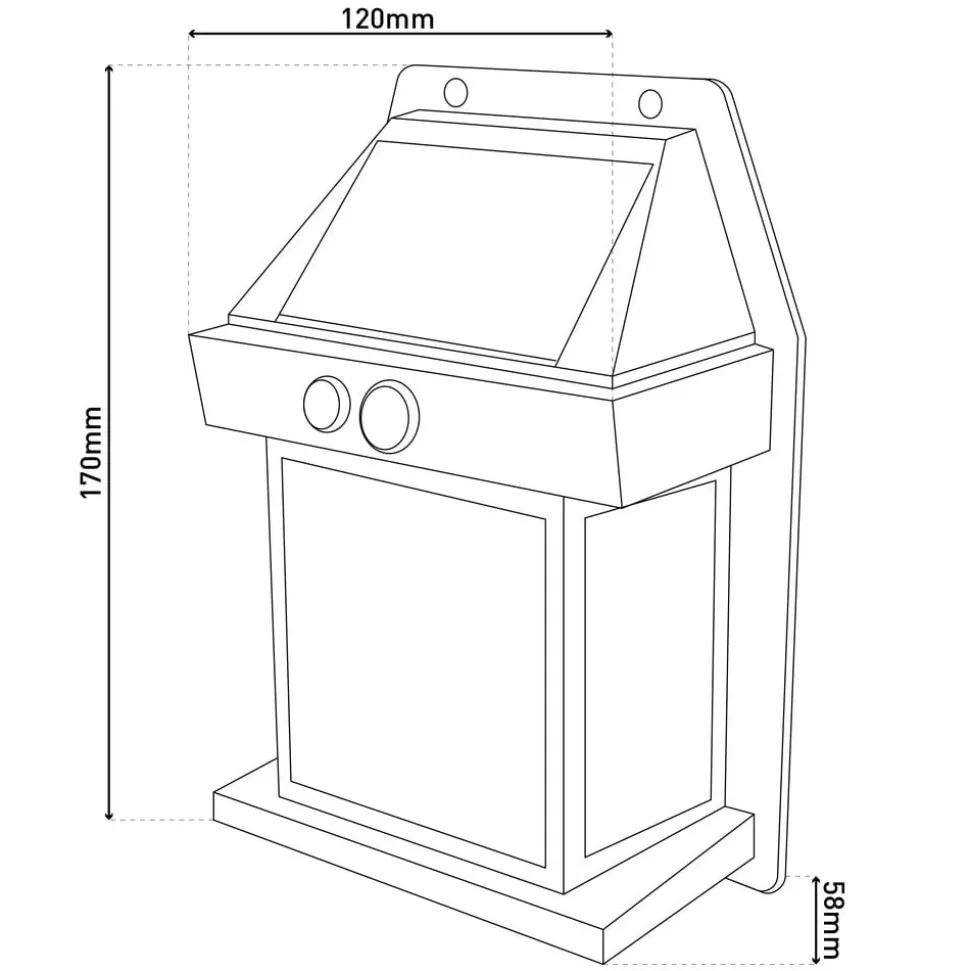 LED-udendørs væglampe Mira, sensor, sort, 2 stk. IP44