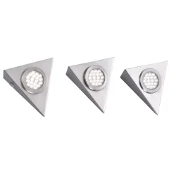 LED-underskabsbelysning Helena, trekant, sæt med 3