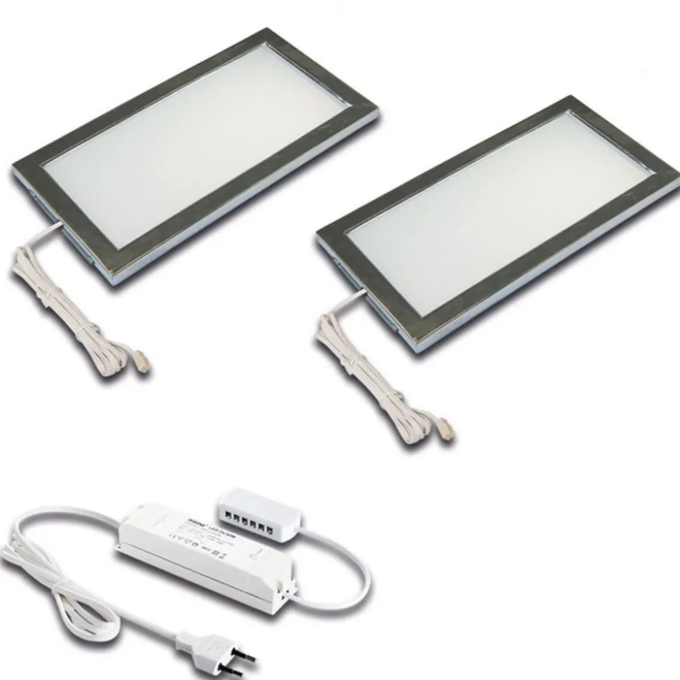 LED-underskabsbelysning Sky 2-sæt 3.000K stål