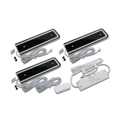 LED-underskabsbelysning U-Pad F, sæt med 3 stk. 3.000K sort Sensor