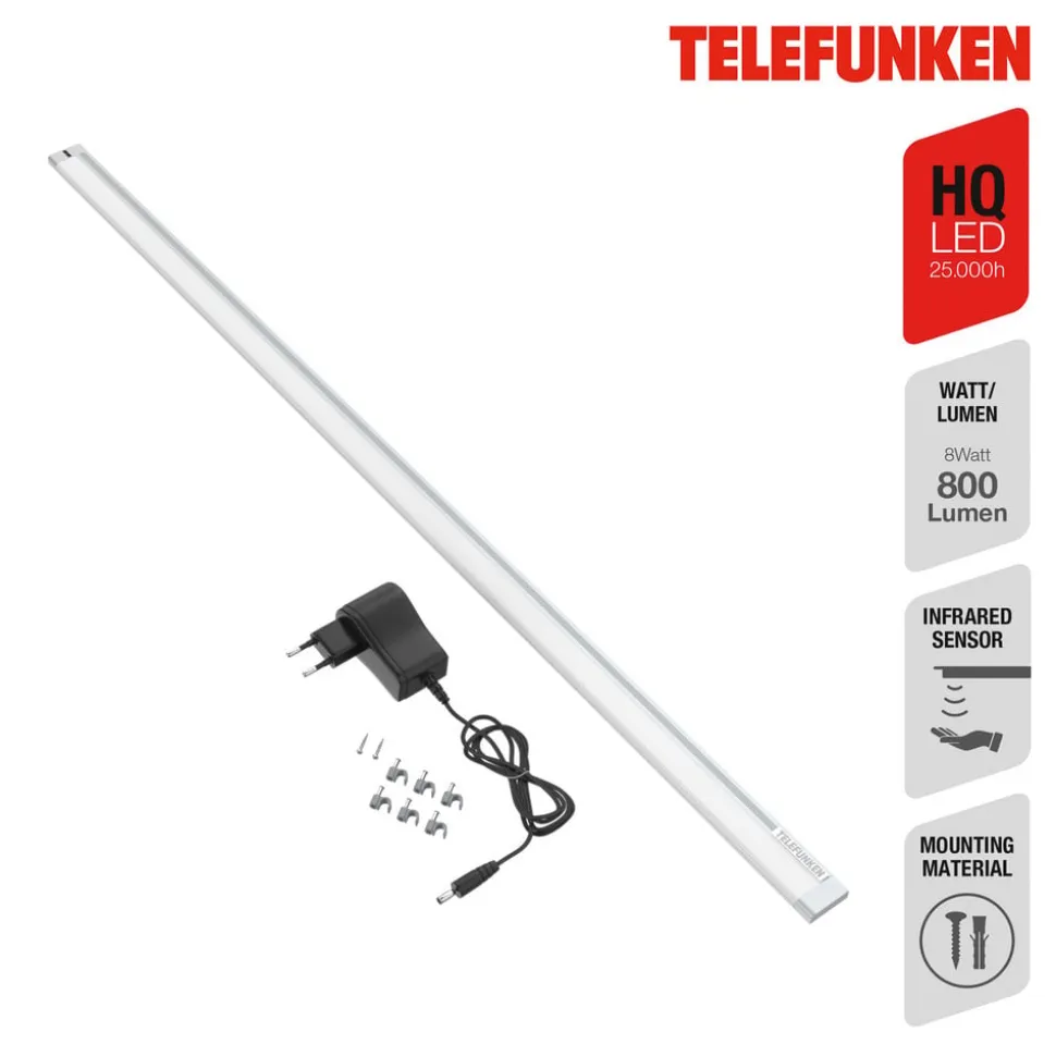 LED-underskabslampe Zeus, længde 87 cm