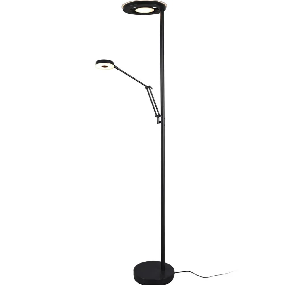 LED-uplight Barrie med læselampe, sort mat