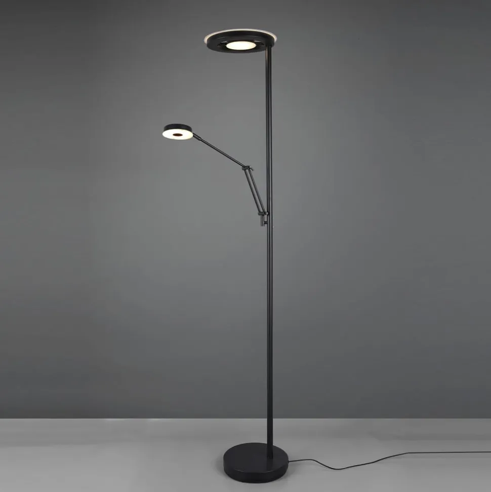 LED-uplight Barrie med læselampe, sort mat