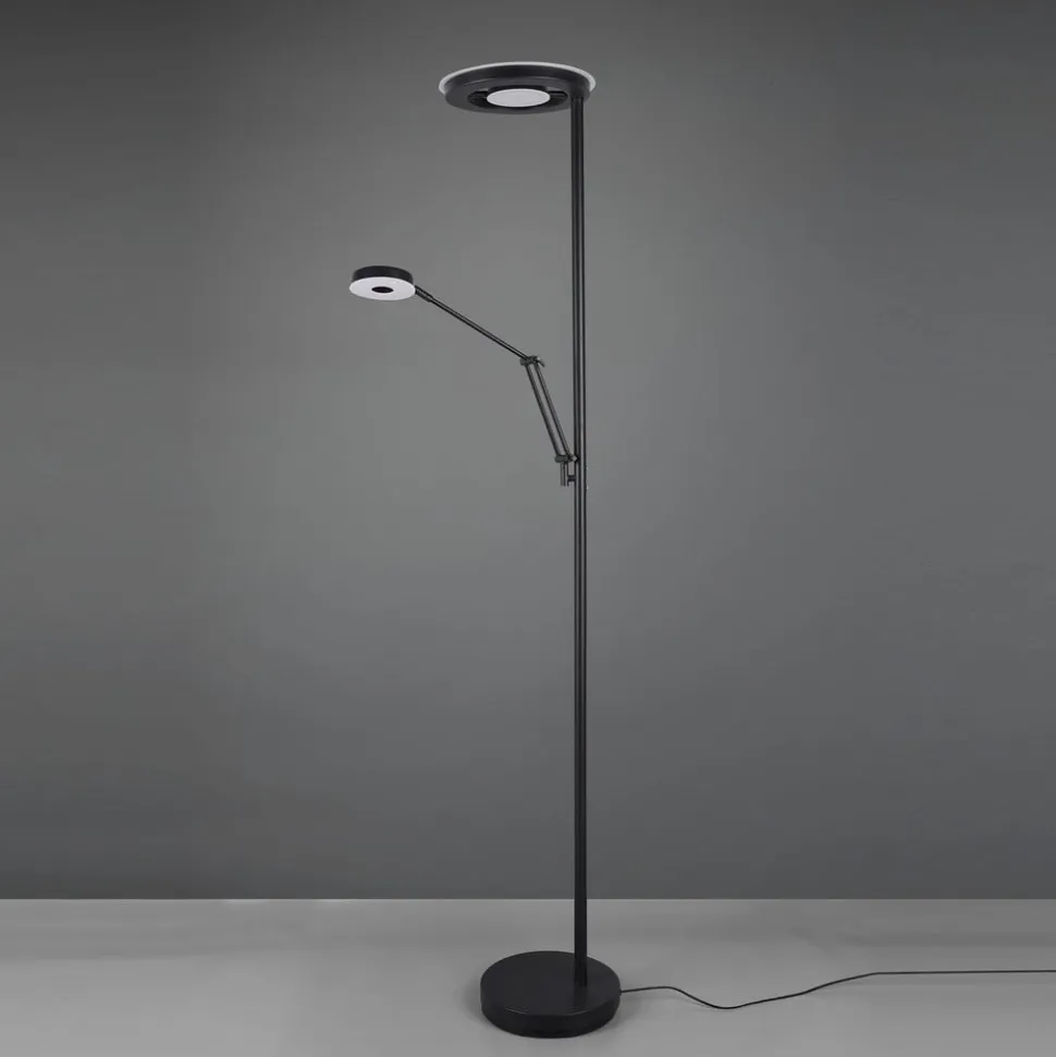LED-uplight Barrie med læselampe, sort mat