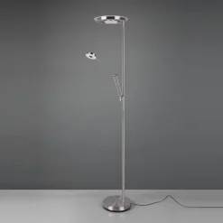 LED-uplight Barrie med læselampe, nikkel mat