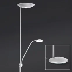 LED-uplight Cobra med læselampe i nikkel