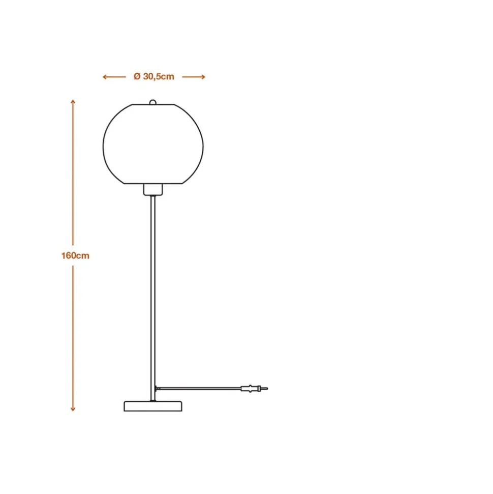 LEDVANCE gulvlampe Ball højde 116 cm, brun, bølgepap, E27