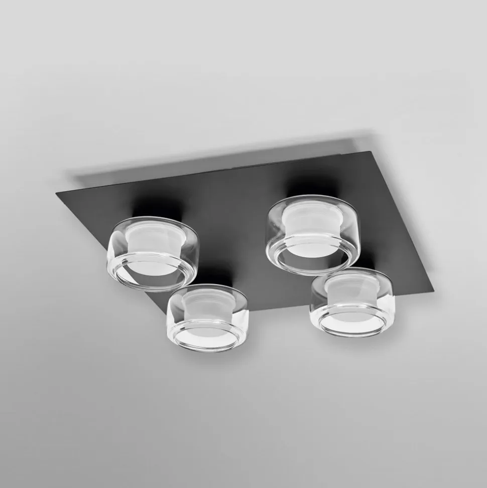 LEDVANCE LED-loftlampe Orbis Flame, sort, 4 lyskilder, IP44