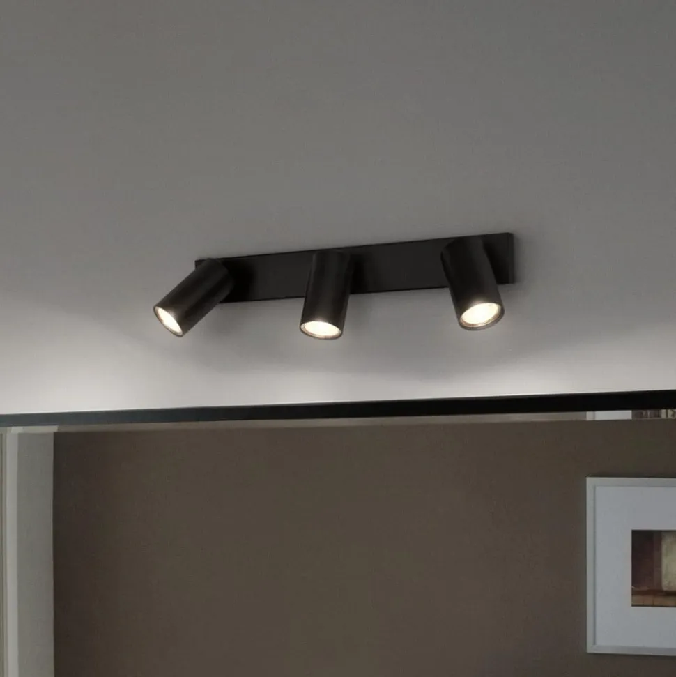 LEDVANCE Octagon LED-spotlight, dæmpbar, tre pærer, sort