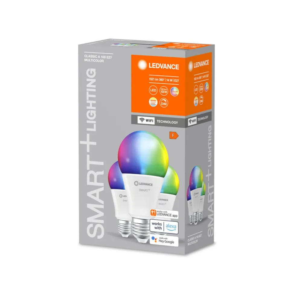 LEDVANCE SMART+ WiFi E27 14W Classic RGBW sæt med 3 stk