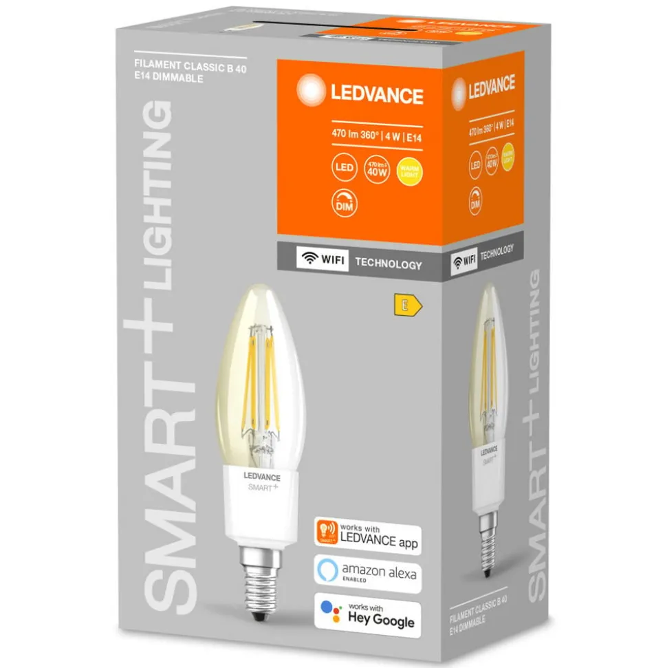 LEDVANCE SMART+ WiFi Filament Candle 40 E14 4W 827