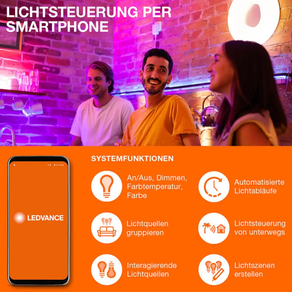 LEDVANCE SMART+ WiFi LED-loftventilator, cylinder
