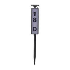 LED-vejlampe solcelle Pathy med husnummer