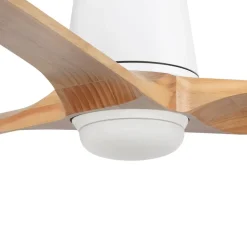 LED-ventilator Heywood L, hvid/træfarvet, DC, støjsvag, CCT