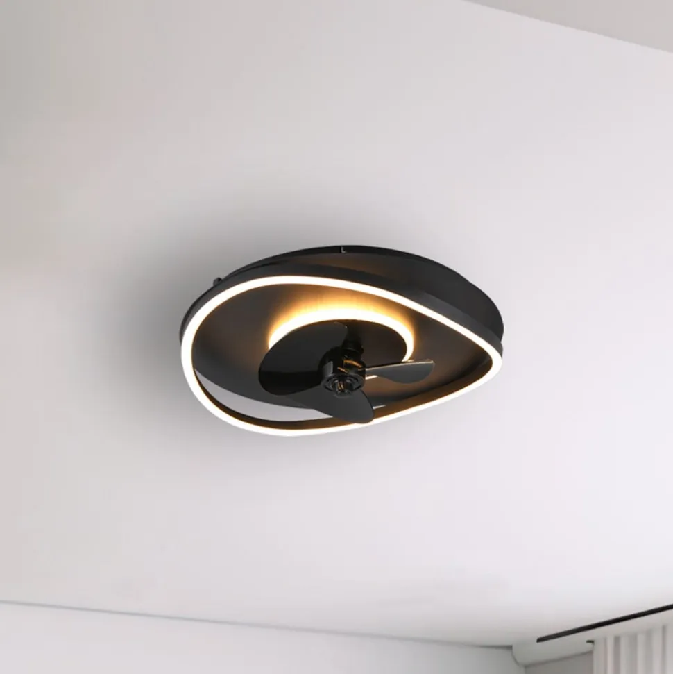 LED-ventilator Sortland, DC, støjsvag, 50 cm, CCT, fjernbetjening