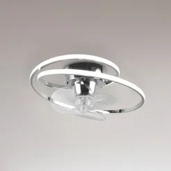 LED-ventilator Umea, krom, DC, støjsvag, Ø 50 cm, CCT, fjernbetjening