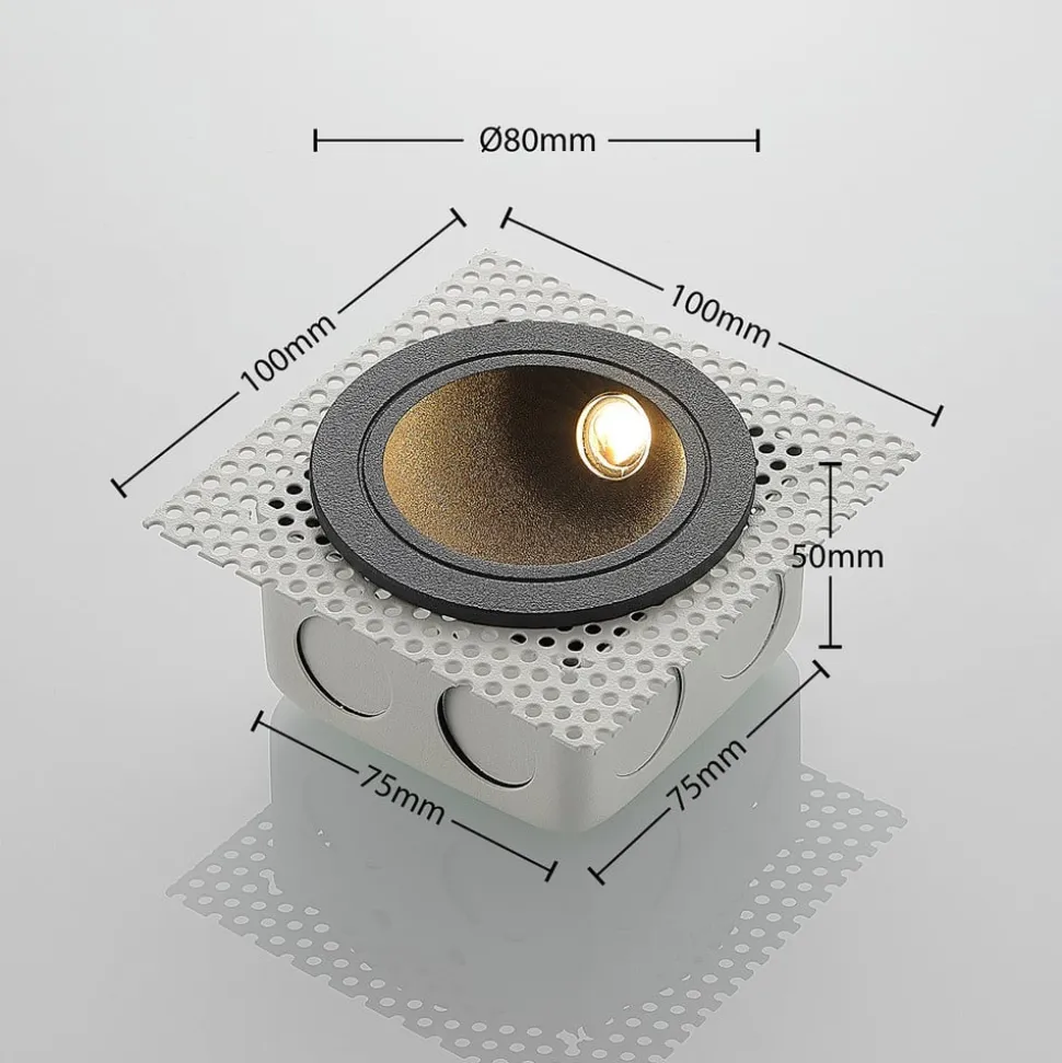 LED-vægindbygningslampe Pordis, IP65, rund