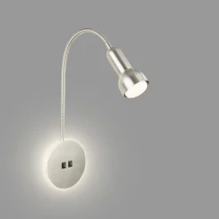 LED-væglampe 2178012 dobbelt switch, mat nikkel