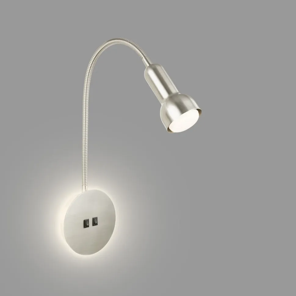 LED-væglampe 2178012 dobbelt switch, mat nikkel