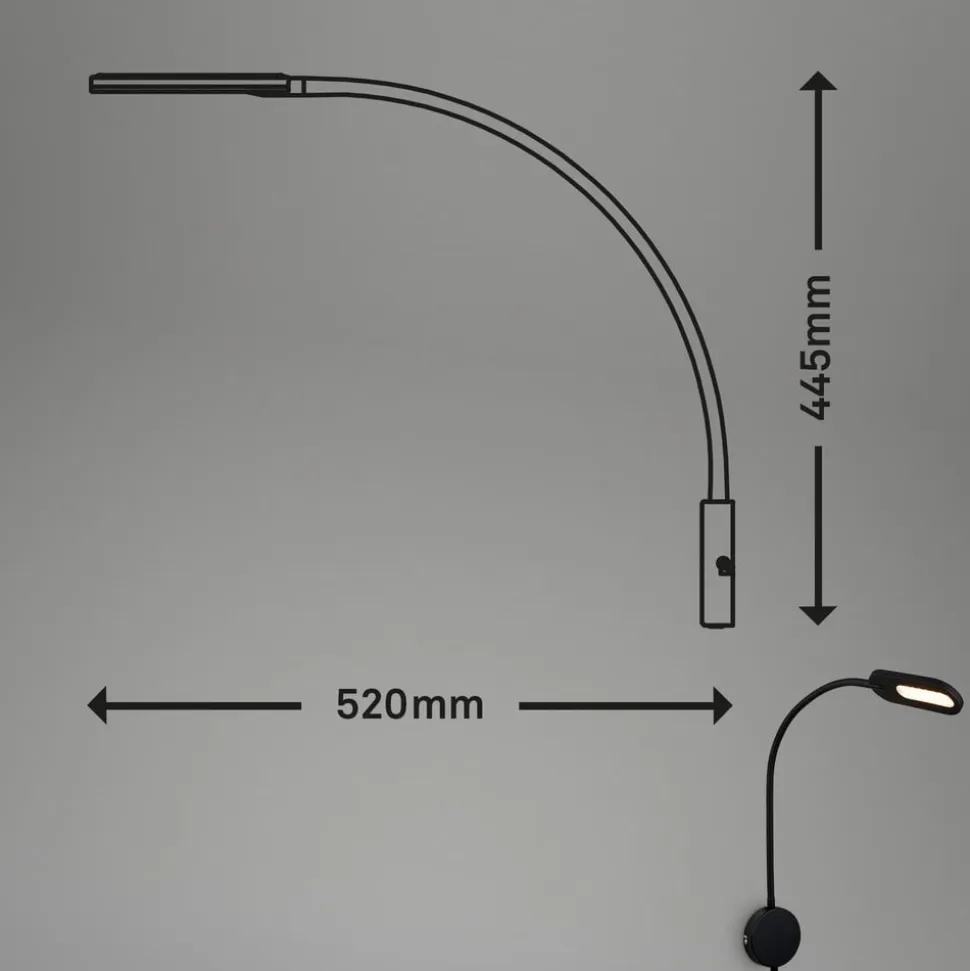 LED-væglampe 2177015 med dæmper, sort