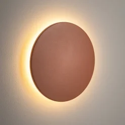 LED-væglampe Aria M, teglrød, aluminium, Ø 18 cm