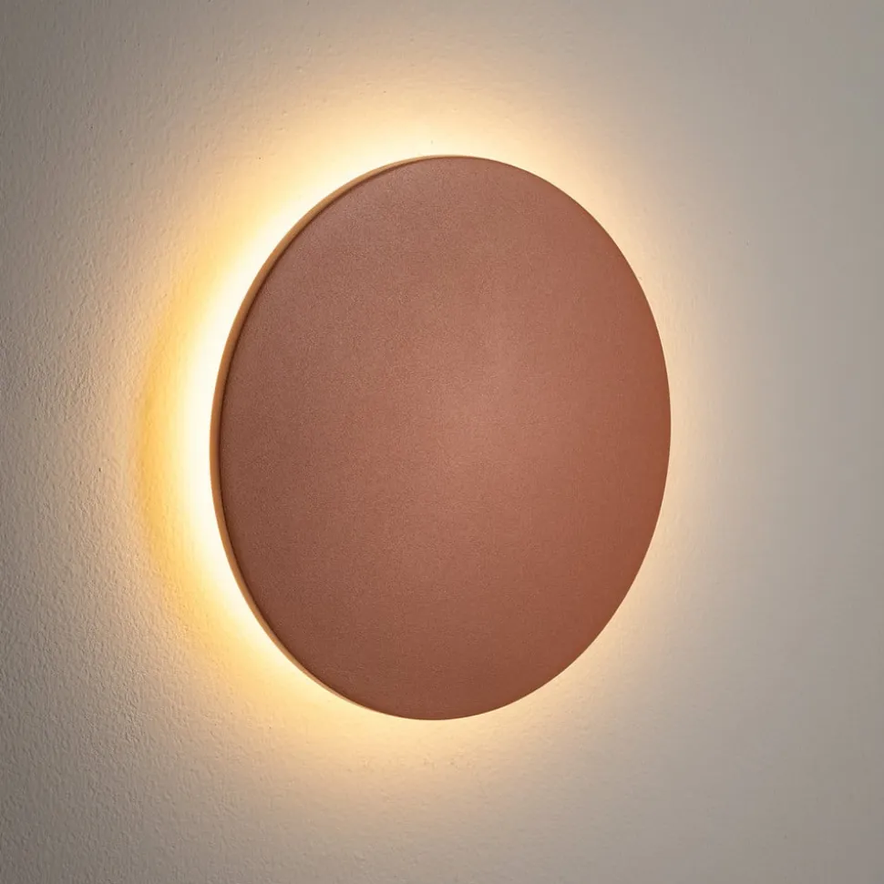LED-væglampe Aria M, teglrød, aluminium, Ø 18 cm