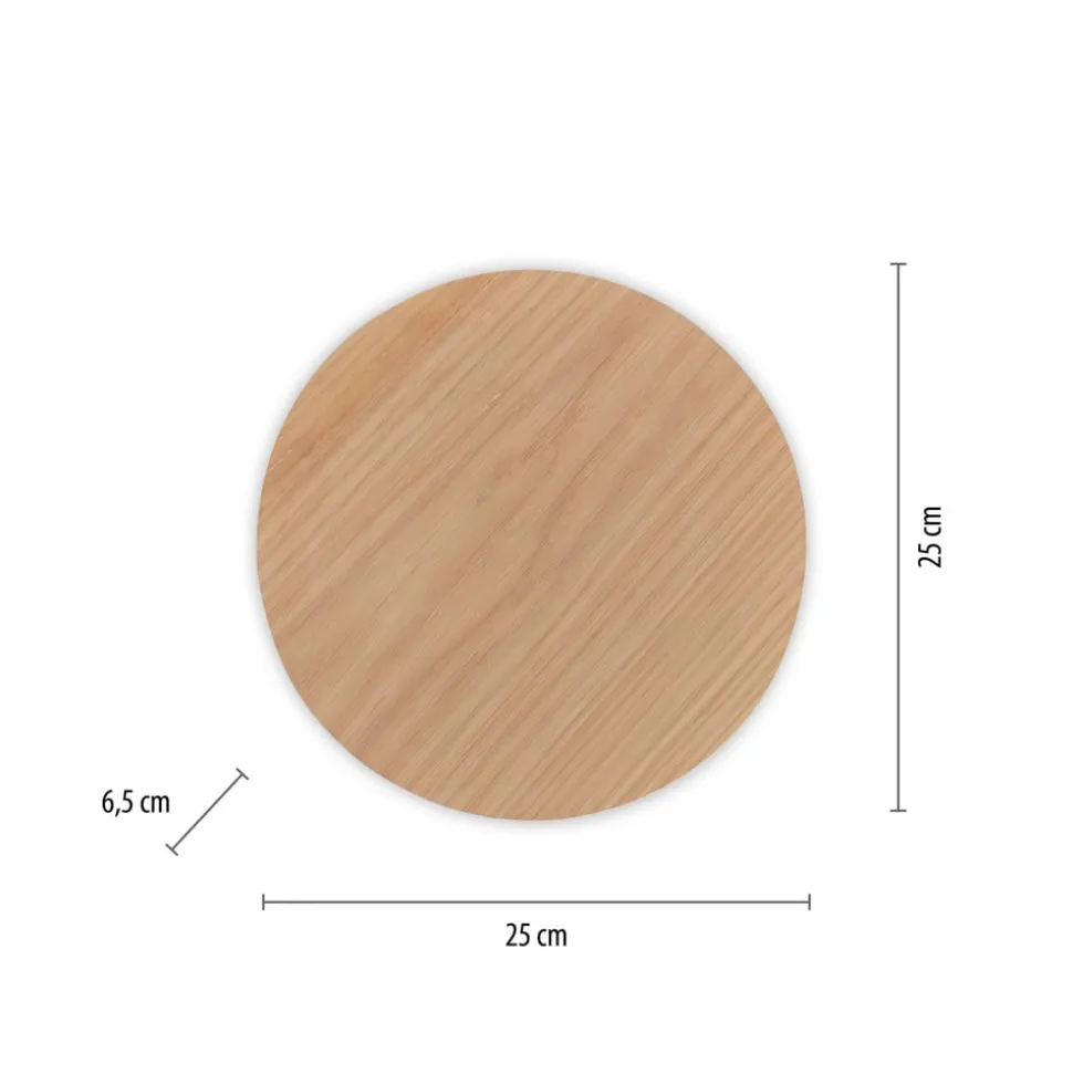 LED-væglampe batteri Puntua Ø 25 cm trælook
