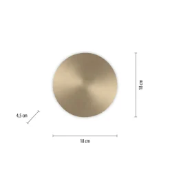 LED-væglampe batteri Puntua Ø 18 cm messing mat