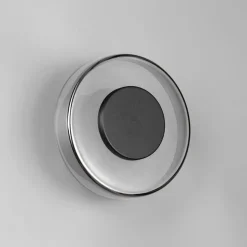 LED-væglampe Celeste, sort/krom, Ø 22 cm glas dæmpbar