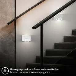 LED-væglampe Chat, hvid, 16 cm, plast, sensor