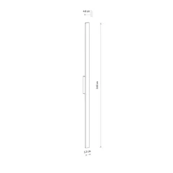 LED-væglampe Demi L, sand, aluminium, højde 144 cm, IP54