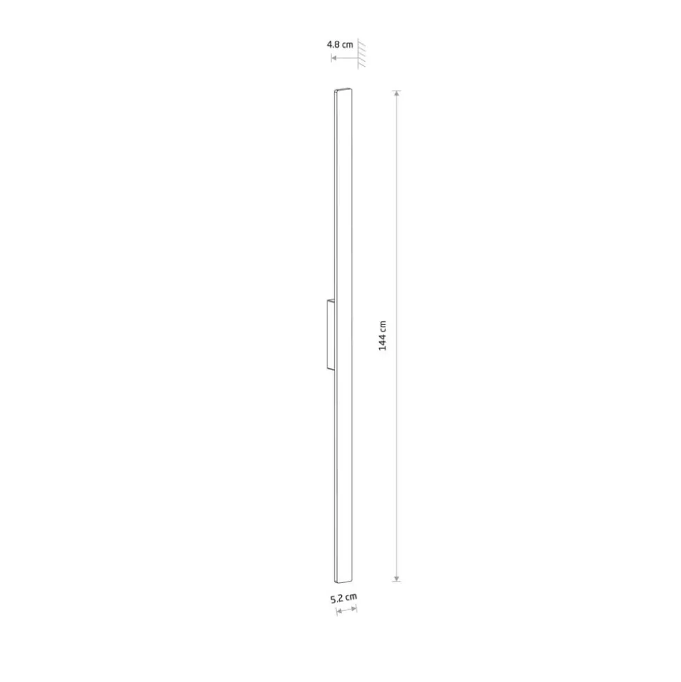 LED-væglampe Demi L, sand, aluminium, højde 144 cm, IP54