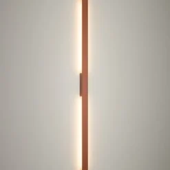 LED-væglampe Demi L, teglrød, aluminium, højde 144 cm, IP54