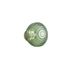 LED-væglampe Earl, messing/grøn, glas, Ø 15,5 cm