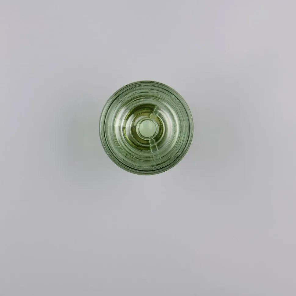 LED-væglampe Earl, messing/grøn, glas, Ø 15,5 cm