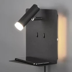 LED-væglampe Element med hylde sort mat