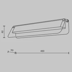 LED-væglampe FLAT, ravfarvet/messing, bredde 43 cm, glas/metal