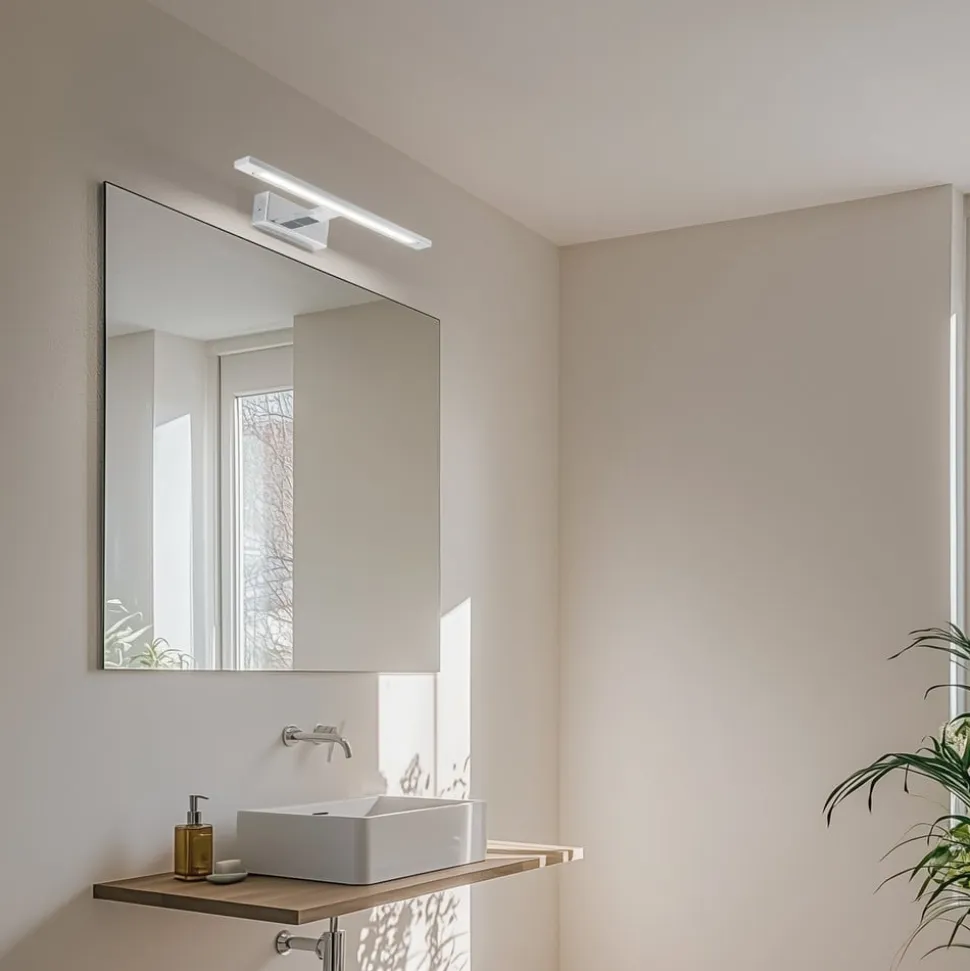 LED-væglampe Gallery kromfarvet metal bredde 41,5 cm IP44