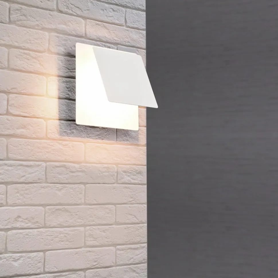 LED-væglampe Mio, firkantet linse, mat hvid, indirekte