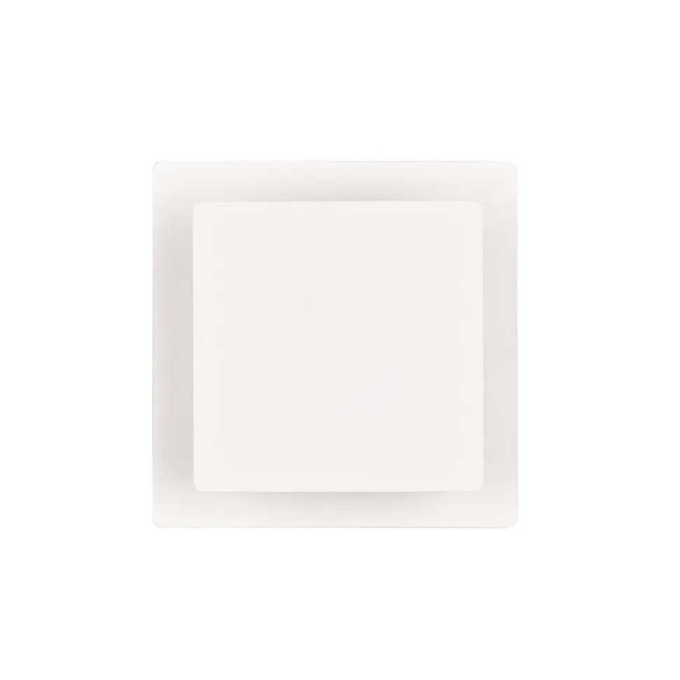 LED-væglampe Mio, firkantet linse, mat hvid, indirekte