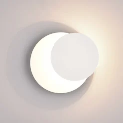 LED-væglampe Mio, rund linse, mat hvid, indirekte