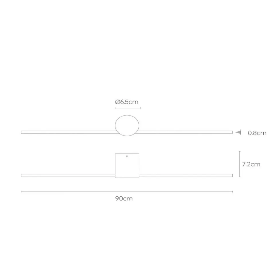 LED-væglampe Mizar, 90 cm, sort, IP44