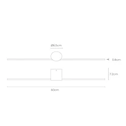 LED-væglampe Mizar, 60 cm, sort, IP44